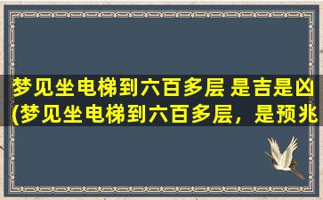 梦见坐电梯到六百多层 是吉是凶(梦见坐电梯到六百多层，是预兆好事即将发生还是不祥之兆？探索梦境的深层含义)